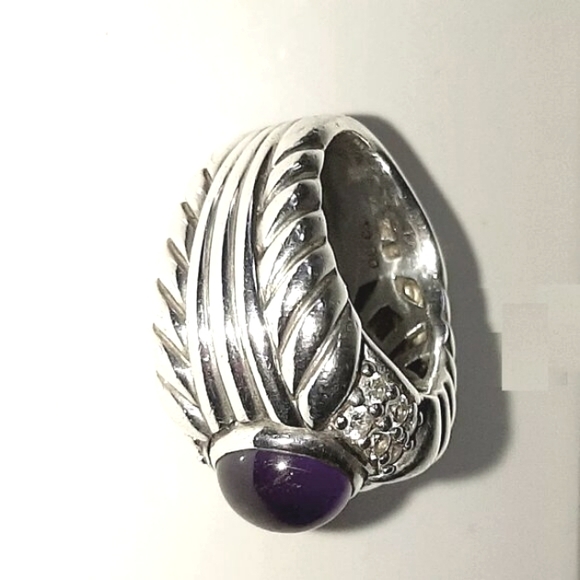 Judith Ripka .925 Sterling Silver Amethyst CZ Size 7 - Picture 7 of 8